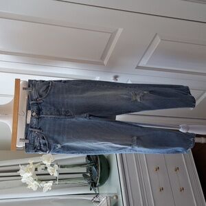 MOTHER Denim Womens The‎ Tomcat Cropped Distressed Light Wash Stretch Jeans S-29